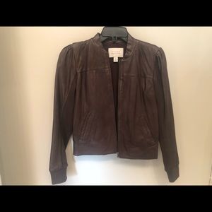 Hinge brown leather jacket
